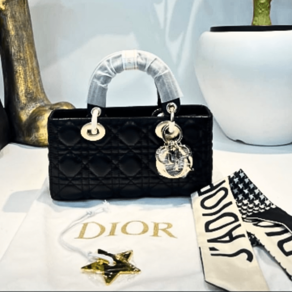 Dior Lady Dior Quilted Handbag – Black Leather